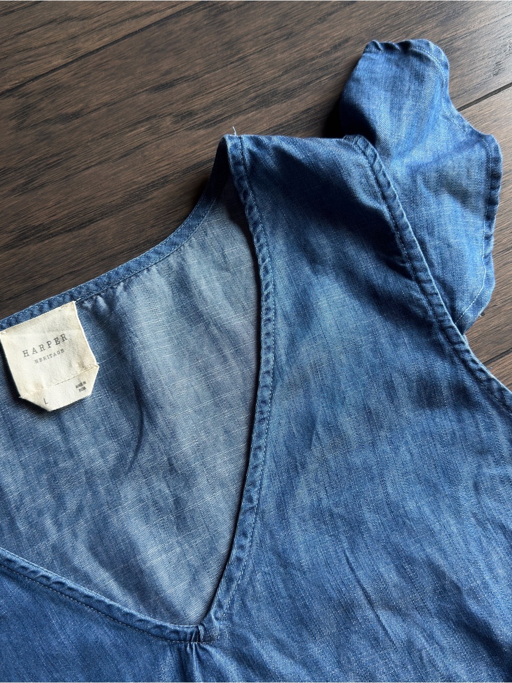 Harper Heritage Chambray V-Neck Top